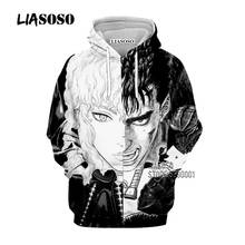 LIASOSO Manga Berserk Guts Griffith Warrior Sword Wolf 3D Print Women Men Hoody Hoodies Sweatshirts Casual Pullovers Man's Tops 2024 - buy cheap
