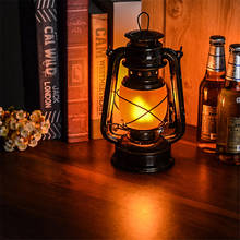 Dimmable Iron Vintage Kerosene Flame Lamp Rechargeable Lantern Kerosene Table Lamp Creative Industrial Retro Bar Flickering Lamp 2024 - buy cheap