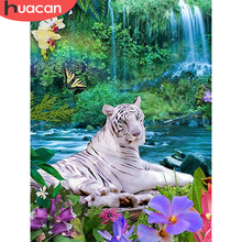 HUACAN Full Square Diamond Painting Animal 5D DIY Diamond Embroidery Tiger Picture Of Rhinestones Mosaic Cross Stitch Home Decor 2024 - buy cheap