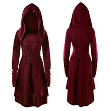 S-5XL Lady Hooded Dress Middle Ages Renaissance Halloween Hunter Archer Cosplay Costumes Vintage Medieval Bandage Party Vestido 2024 - buy cheap