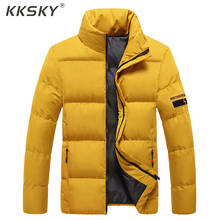 Kksky зимняя куртка, мужские парки, пальто, новинка 2020, мужские однотонные куртки, одежда, теплая Толстая черная повседневная куртка, верхняя одежда 5xl 2024 - купить недорого
