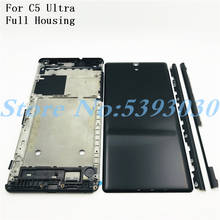 Средняя передняя рамка Корпус ЖК-экран держатель рамка запасные части + металлическая боковая планка для sony Xperia C5 Ultra E5553 E5506 2024 - купить недорого