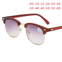 Half Frame Finished Myopia Sunglasses Men Women Retro Myopia Eyeglasses  -0.5 -1 -1.5 -2 -2.5 -3 -3.5 -4 -4.5 -6 2024 - buy cheap