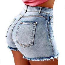 New Summer Denim Shorts Women Fashion Oversize  Tassel Ripped Jeans Lady Washed Distressed High-Waist Hot Pants  Female 2024 - buy cheap