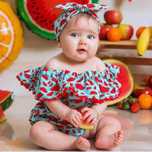 Боди «арбуз» для новорожденных детей, Летний комбинезон с цветами для девочек, милый комбинезон принцессы, детская одежда 0-18 месяцев 2024 - купить недорого
