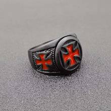 Hip Hop Black Color Stainless Steel Iron Cross Ring for Men Rapper Jewelry Drop Shipping 2024 - buy cheap