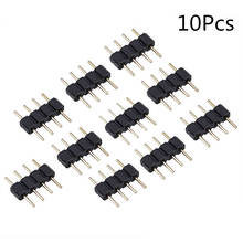 10pcs/lot LED Connector Adapter 4Pin Needle Male Type Double 4 Pin RGB RGBW Connector For 3528 5050 Led Strip Light 2024 - buy cheap