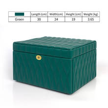 Роскошная зеленая трехуровневая многофункциональная коробка для хранения ювелирных изделий с зеркалом для женских колец, серег, браслетов, витрина с подвеской 2024 - купить недорого