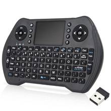 Mini teclado sem fio i8 mt10 2.4ghz, mini teclado sem fio com touchpad para android tv box, pc e notebook 2024 - compre barato