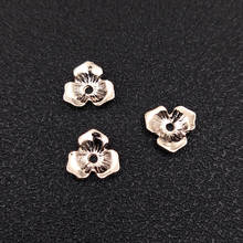 Conectores de flores de aleación de Metal, accesorios para fabricación de joyas, pétalos chapados en oro KC, 11mm, 100 Uds. 2024 - compra barato