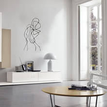 Pegatina de línea minimalista de estilo nórdico, calcomanía de arte Sexy para decoración de pared corporal, impermeable, para sala de estar y dormitorio, vinilo ph724 2024 - compra barato