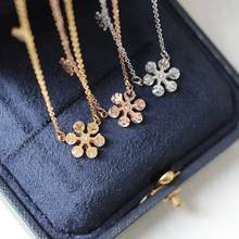 Never Fade AAA Zircon Snowflake Pendant Necklace Choker 18 K Gold Plated 316 L Titanium Stainless Steel Fine Jewelry Woman Gift 2024 - buy cheap