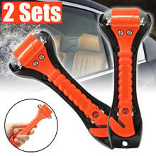 2 sets 2 in 1 Emergency Safety Hammer Steel Vehicle Safety hammer With Belt Cutter Car Glass Pane Window Rescue Tool 2024 - buy cheap
