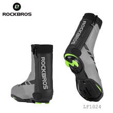 ROCKBROS bicycle shoes cover waterproof reflective cycling shoe cover rainproof windproof toe cover road mountain bike overshoes 2024 - buy cheap