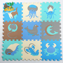 Marine Life Puzzle Baby EVA Foam Game Puzzle Mat 9 Pieces/hand Interlocking Sports Tile Floor Carpet and Children's Carpet 2024 - buy cheap