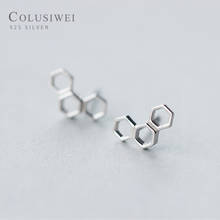 Colusiwei Molecular Formula Stud Earrings for Women 925 Sterling Silver Stylish Geometric sexangle Jewelry Fashion Gifts 2024 - buy cheap