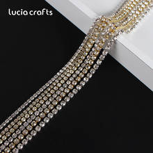 Lucia Crafts 1M/lot Crystal  Rhinestone Jewelry Accessories Garment Glass Beads Chain G1015 2024 - buy cheap