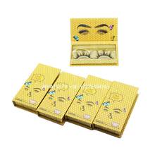 Yellow Lashwood Eyelash Boxes With Tray Custom Lashbox Packaging With Logo 100% Handmade Real Mink Hair Eyelashes Vendor 2024 - buy cheap