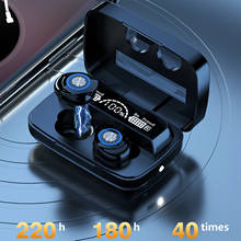 Fones de ouvido bluetooth 2000mah caixa de carregamento, esportivo 9d stereo, à prova d'água com microfone 2024 - compre barato