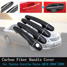 for Toyota Corolla Verso AR10 2004 2005 2006 2007 2008 2009 Black Carbon Fiber Door Handle Cover Trim Car Accessories 2024 - compre barato