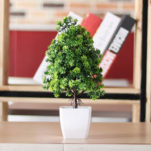 NEW Artificial Flowers Fake Green Pot Welcoming Bonsai Simulation Artificial Potted Plant Ornament Home Hotel Office Decor 2024 - buy cheap