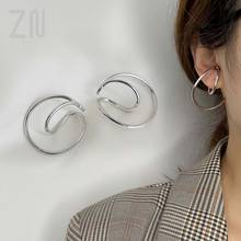 ZN Trendy Geometric Irregular Twisted Curve Ear Clips Cartilage Non Piercing Earrings Women Fashion Jewelry Gift Ear Accessories 2024 - buy cheap