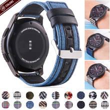 Ремешок кожаный в клетку для Samsung Galaxy Watch 3 45 мм 41 мм, браслет для Samsung Active 2 44 мм 40 мм, 20/22 мм 2024 - купить недорого