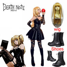 Anime Death Note Misa Amane Imitation Leather Sexy Tube Tops Lace Dress Uniform Outfit Anime Cosplay Amane Misa Costumes 2024 - buy cheap