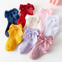 Calcetines de algodón con lazos grandes para niñas, medias cortas transpirables con agujeros, de princesa, de 0 a 5 años, novedad 2024 - compra barato