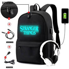Luminous Stranger Things Backpack Multifunction USB Charging Anti-theft Laptop Bags for Teenage School Travel Rucksack 2024 - buy cheap