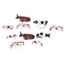 New 10pcs 1:87 Diy HO Scale Colorful Cow Model Train Layout Model Building Toys Y4UD 2024 - buy cheap