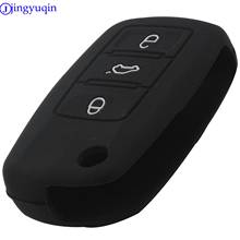 Jingyuqin-funda de silicona para mando a distancia de coche, cubierta protectora para Volksvogen VW, SEAT ALTEA, TOLEDO, LEON, Cupra, 3 botones, nuevo 2024 - compra barato