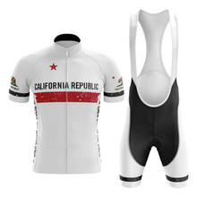 CALIFORNIA Republic Cycling Jersey Set Maillot Ciclismo Hombre Short Sleeve Bike Clothing Bib Shorts Gel Breathable Pad MTB 2024 - buy cheap