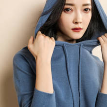 Hooded sweater women's sweater spring and autumn new sweater large size  wool bottoming shirt 2024 - buy cheap