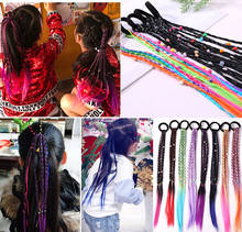 Fashion Colorful Wig Elastic Hair Bands for Girl Fake Hair Braid Twist Rubber Gum Ties Ponytail Holder Scrunchy Hair Accessories 2024 - buy cheap