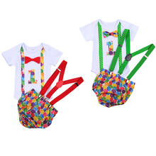 Conjunto de roupas para bebês recém-nascidos, meninos, macacão de manga curta com letras impressas, 2 peças, 0-18m 2024 - compre barato