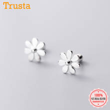 Trustdavis-pendientes de plata de ley 925 con forma de flor para mujer y niño, Mini joyería minimalista, DA1920 2024 - compra barato