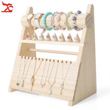 Exhibidor de joyería de madera maciza, soporte de exhibición de reloj, anillo, pulsera, estante de joyería, colgante, collar, anillo de pelo, almacenamiento de cuerda 2024 - compra barato
