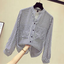 Women Spring Summer Style Blouses Shirts Lady Casual Long Sleeve Striped Printed Loose Style Blusas Tops ZZ0368 2024 - buy cheap