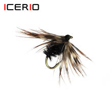 ICERIO 10PCS 20PCS Black Brown Hackle Dry Flies Trout Fly Fishing Lures Baits #12 2024 - buy cheap