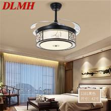 DLMH Ceiling Fan Light Invisible Lamp With Remote Control Modern Black Elegance For Home Bedroom 2024 - buy cheap
