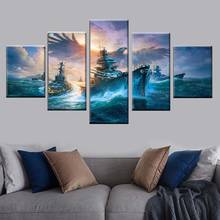 HD Printing Nordic Poster 5 Pieces Sea Boat and Eagle Painting Canvas in the Sky Picture Modular Living Room Decoration Wall Art 2024 - buy cheap