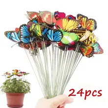 Galho de borboletas, plantador de jardim, quintal, vaso de borboleta colorido, estacas de borboleta, decoração ao ar livre, vasos de flores, decoração, 24 peças 2024 - compre barato