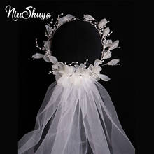 NiuShuya Fairy Floral Women Wedding Veil Hair Accessories Bridal Flower Wreath Party Flower Hairband Hair Accessories 2024 - buy cheap