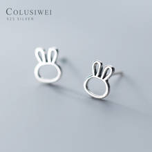 Colusiwei  Authentic 100% 925 Sterling Silver Cute Rabbit Animal Stud Earrings for Women Fashion Earrings Fine Silver Jewelry 2024 - buy cheap