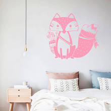 Nordic Style Tribal Fox Animal Wall Sticker For Kids Baby Rooms Home Decor Bedroom Bow and Arrow Removable PVC Art Wall Decals 2024 - buy cheap