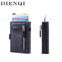 DIENQI Rfid Carbon Fiber Men Card Wallet Coin Holder Money Bag Billfold Slim Thin Mini Wallet Black Smart Small Purse Male Walet 2024 - buy cheap