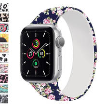 Solo Loop for Apple Watch Band 44mm 40mm 38mm 42mm Elastic Printed Silicone belt watchbad bracelet iWatch serie 5/4/3/SE/6 Strap 2024 - buy cheap