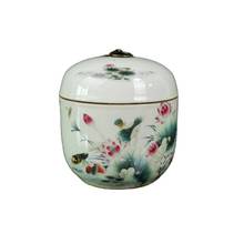 Chinês velho porcelana pastel pato mandarim padrão de pássaro capa jar recebendo tanque capa pode 2024 - compre barato