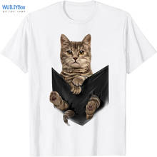 Unisex Pocket Cats Graphic T-Shirt 100% Cotton Animal T Shirt Summer Print Tops Cat Pattern Tees 2021 New Men/Women Tee 2024 - buy cheap